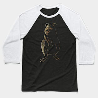 A Quokka made of single stripes to form a Quokka Baseball T-Shirt